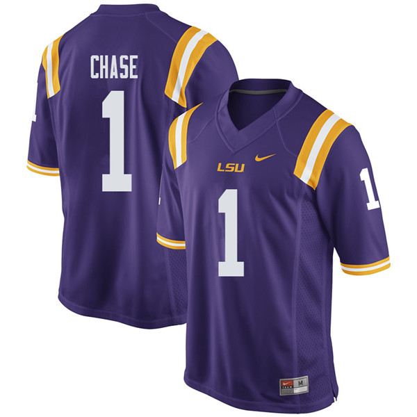 Men #1 Ja'Marr Chase LSU Tigers College Football Jerseys Sale-Purple - Click Image to Close